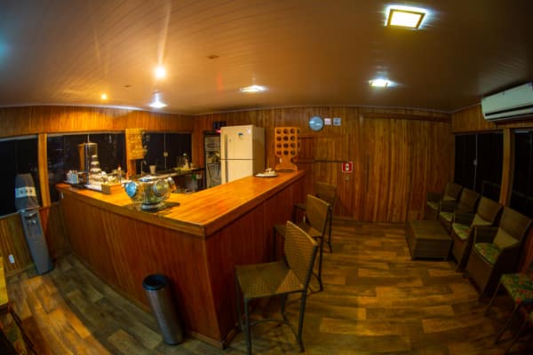 The bar aboard the flotel