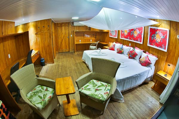 A Jaguar Suites room aboard the flotel