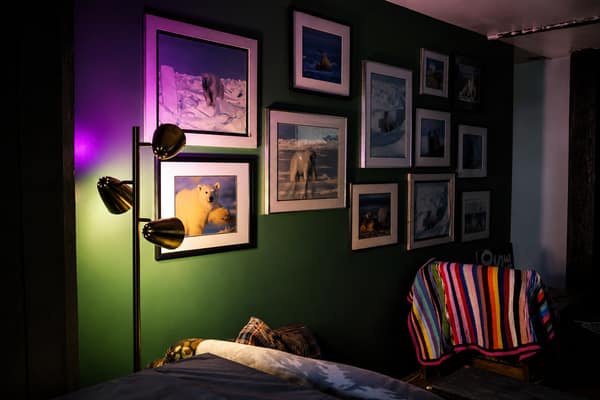 The photo-lined lounge inside the Waldo Arms lodge