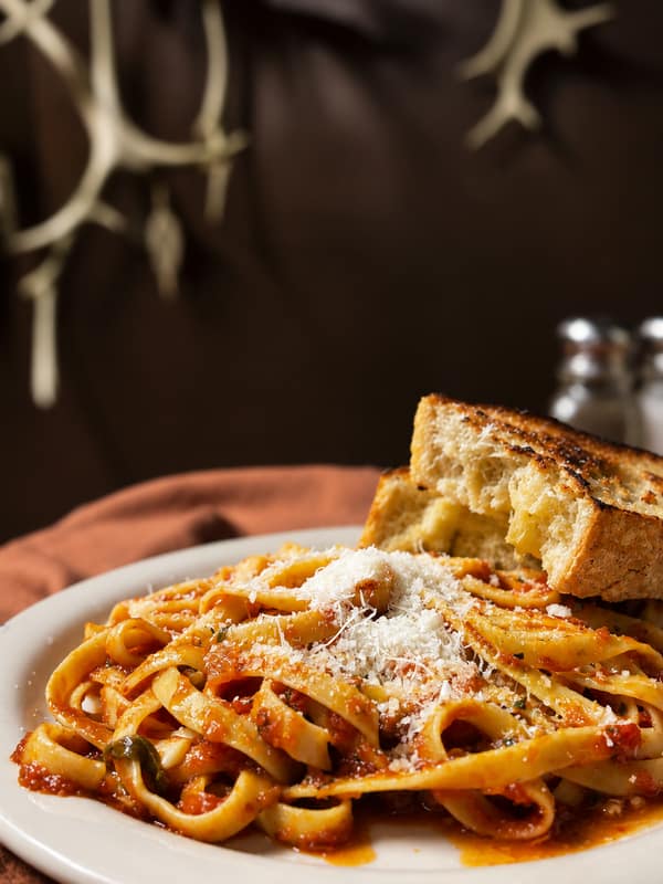A pasta dish served at the Boneyard Bistro