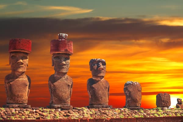Moai statues at Ahu Tongariki