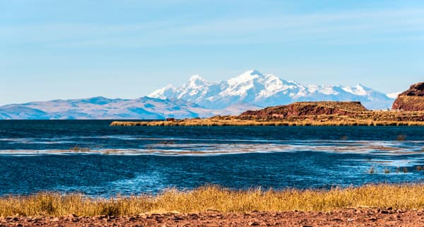 Lake Titicaca seen from the Bolivian shore