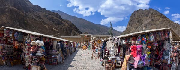 The Inca site and town of Ollantaytambo in the Sacred Valley