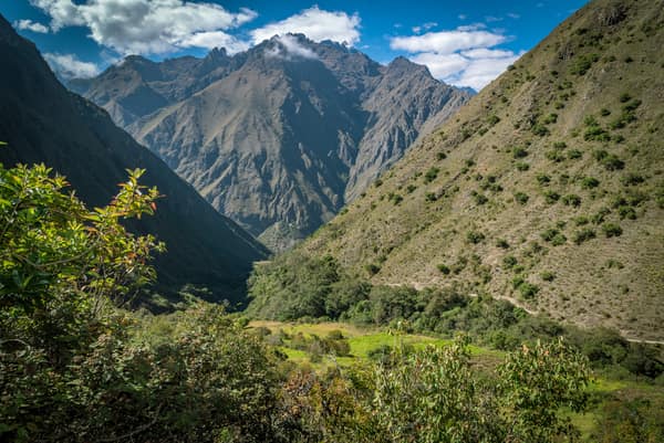 A mountain valley along the Inca Trail