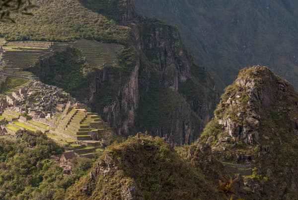 Machu Picchu seen from the high trail above
