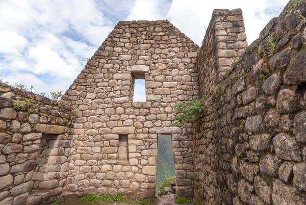 Inca stonework of a building at Machu Picchu