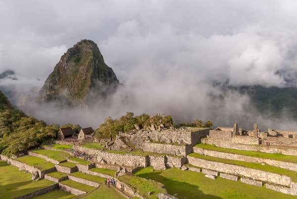 Machu Picchu with Huayna Picchu wreathed in cloud