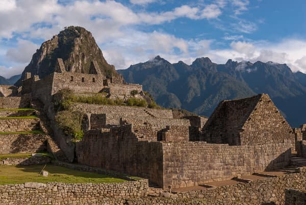 Inca buildings of Machu Picchu against the mountains