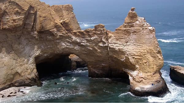 A natural rock arch on the Paracas coast
