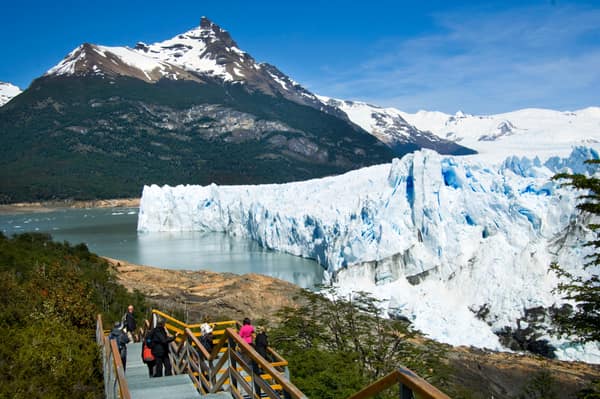 The terminal wall of Perito Moreno seen from the walkways